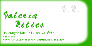 valeria milics business card